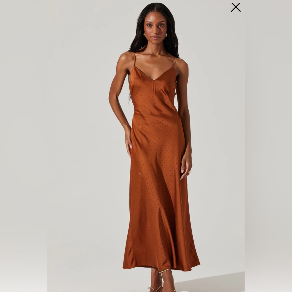 NEW ASTR Bonney Rhinestone Maxi‎ Slip Dress Size XS Revolve